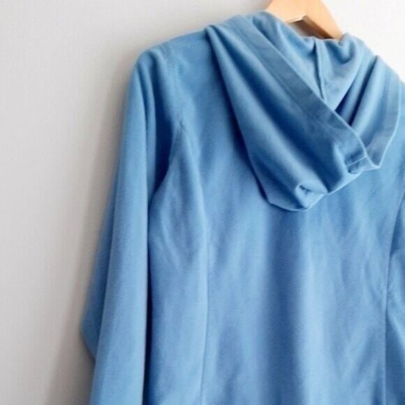 COLUMBIA Light Fleece Full Zip Hoodie Light Jacket Blue Sz S Flawed - Picture 7 of 12